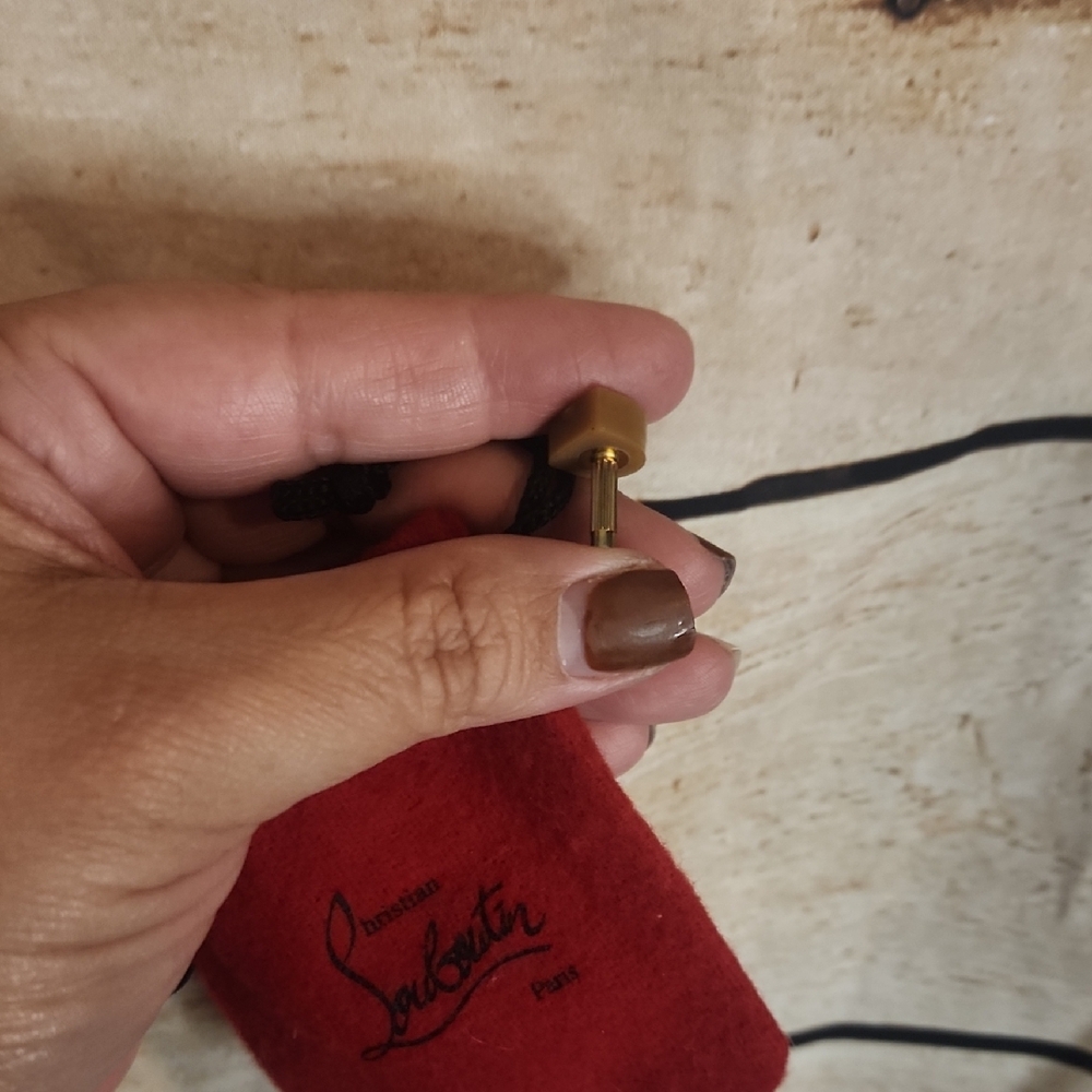 Christian Louboutin Red Velvet Drawstring Pouch - Picture 3 of 4